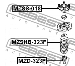опора амортизатора переднего!\ Mazda 323 1.4-2.0/2.0D/TD 98> 2 disc MZSS-018 FEBEST