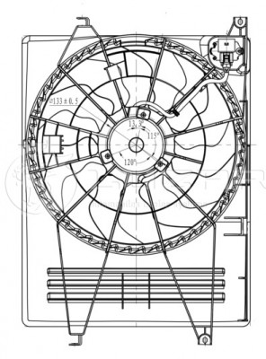 Вентилятор радиатора охлаждения. с кожухом для а/м Hyundai iX35/Kia Sportage III LFK08S5 LUZAR