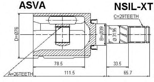 ШРУС ВНУТРЕННИЙ ЛЕВЫЙ 24x39x29 NSILXT NSIL-XT ASVA
