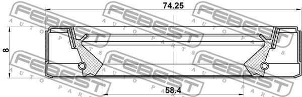 Сальник привода 58.4x74.25x8x8 SKODA OCTAVIA 2004-2013 95GEY-60740808C 95GEY-60740808C FEBEST