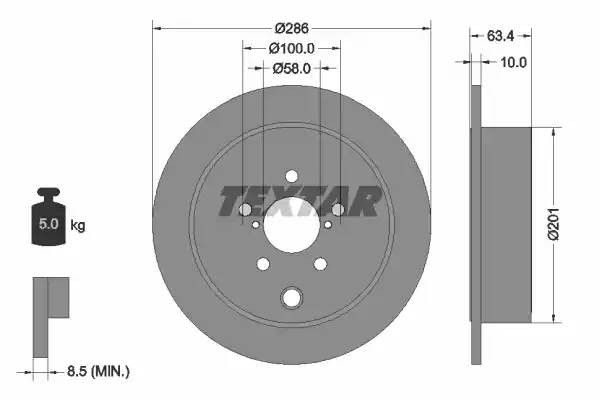92200000 диск тормозной задний!\ Subaru Forester/Impreza/Legacy/Outback 2.0/2.5/ 92200000 TEXTAR