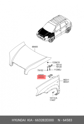 Кронштейн крепления крыла пр (шт.) 66328-2E000 663282E000 HYUNDAI KIA