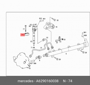 крепление форсунки! хомут\ MB Vito/Sprinter/W168/W169/W245/S204/S203/W202-W204 9 A 629 016 00 38 MERCEDES BENZ