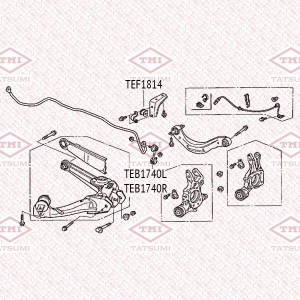 тяга стабилизатора задняя прав.!\ HONDA Civic 06> TEB1740R TATSUMI
