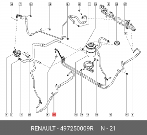 трубка ГУР!\ Renault 497250009R RENAULT