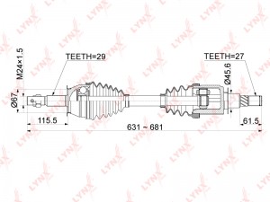 ШРУС внутренний NISSAN Pathfinder (05-) комплект LYNX CD-1111 LYNXAUTO