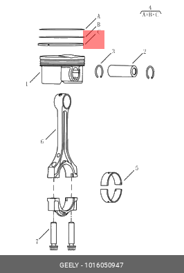 КОМПЛЕКТ КОЛЕЦ  1016050947 1016050947 GEELY