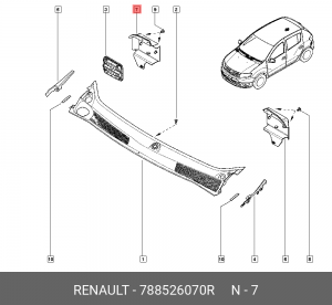 кронштейн воздухозаборника!\ Renault 788526070R RENAULT
