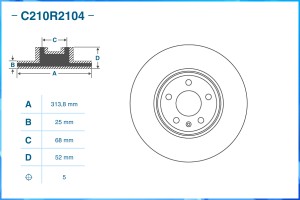 Тормозной диск передний C210R2104 C210R2104 CWORKS