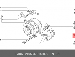 Кронштейн ВАЗ-2105 генератора АвтоВАЗ 21050-3701630-00 LADA VAZ
