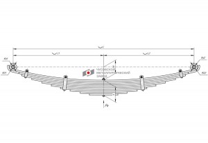 Рессора SHAANXI SHACMAN F2000 6х4 передняя (10 листов) L=1800мм ЧМЗ SPRINGER 901610SH29020120110 OMK AUTO