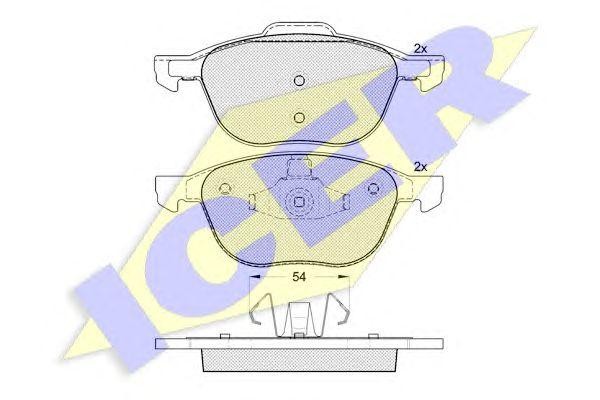 181617 колодки дисковые передние!\ Ford Focus C-MAX 1.6i-2.0TDCi, Mazda 3 1.4i-2 181617 ICER