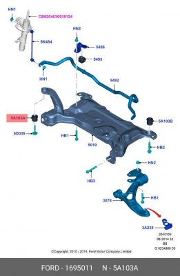 Сайлентблок подрамника 1695011 1 695 011 FORD
