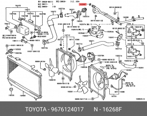 кольцо уплотнительное! системы охлаждения\ Toyota, Lexus 96761-24017 TOYOTA