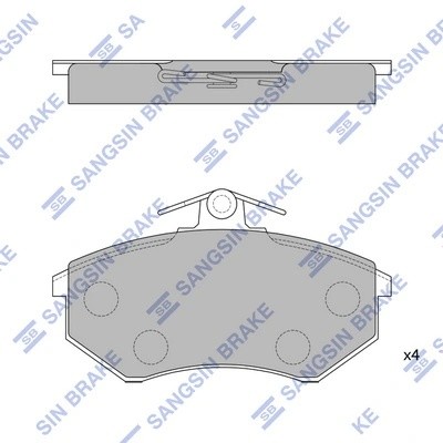 Колодки тормозные дисковые передние PORTER(OLD), GRACE(OLD) (SEVERE DUTY) SP1043 SP1043SD SANGSIN