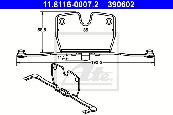 пружина прижимная!\ BMW 5/6/7V 08> 11.8116-0007.2 ATE