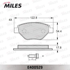 Колодки тормозные передние (Смесь Low-Metallic) RENAULT MEGANE II 03 (TRW GDB157 E400529 MILES