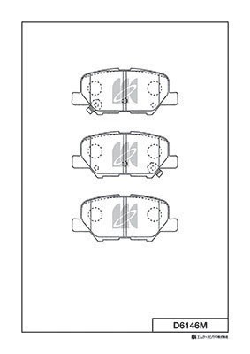 D6146M колодки дисковые задние!\ Mazda 6, Mitsubishi Outlander 2.0/2.4i/2.2D 12> D6146M MK KASHIYAMA