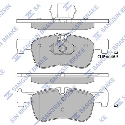 Колодки тормозные BMW 1 (F20) передние (4шт.) SANGSIN SP4043 SANGSIN