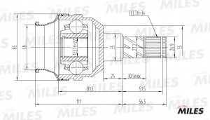 ШРУС внутренний DAEWOO NEXIA/LANOS 1.4-1.6 94- (SKF VKJA8724) GA10015 GA10015 MILES