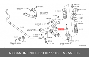 амортизатор! передний\ Infiniti QX56 08> E6110-ZZ51B NISSAN