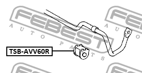 Втулка заднего стабилизатора D16 TSB-AVV60R FEBEST