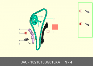 Успокоитель цепи ГРМ МОСКВИЧ 3 JAC JS4,S3,J7 (GK041) OE 1021015GG010XA JAC