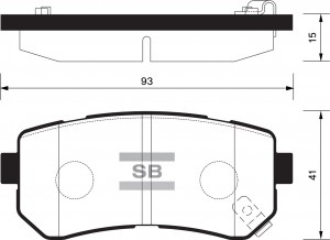 Колодки тормозные HYUNDAI i30 KIA Ceed,Rio (05-) задние (4шт.) SANGSIN SP1187 SANGSIN