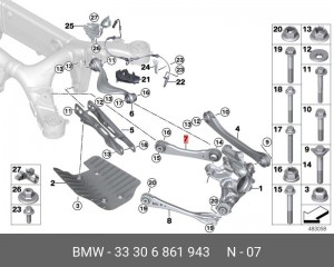 БОЛТ 33306861943 33 30 6 861 943 BMW