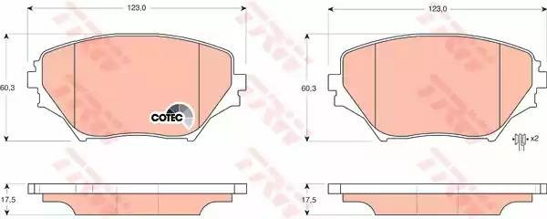 Колодки тормозные TOYOTA Rav 4 (00-) передние (4шт.) TRW GDB3251 TRW