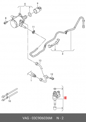 Форсунка топливная VAG 03C 906 036M 03C 906 036 M VAG