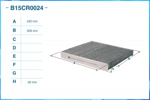 Фильтр салонный угольный B15CR0024 B15CR0024 CWORKS