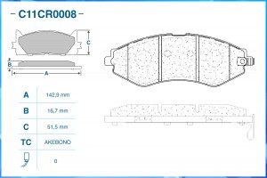 Тормозные колодки передние Low Metallic C11CR0008 C11CR0008 CWORKS