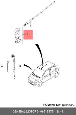 КРЕПЕЖ АНТЕННЫ 96518875 GENERAL MOTORS