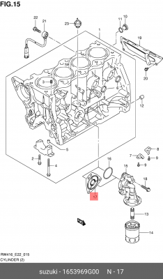 Прокладка SUZUKI фильтра масляного OE 16539-69G00 SUZUKI