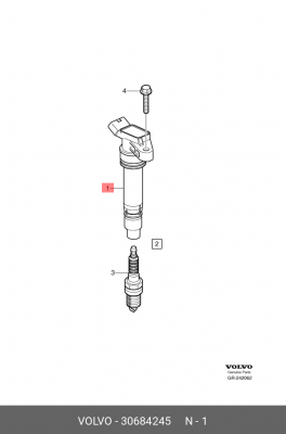 катушка зажигания!\ Volvo S60/S80/XC60/XC70/XC90 3.0/3.2 06> 30684245 VOLVO