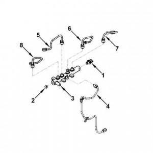 Трубка топливная от ТНВД к рампе КАМАЗ Камминз 4ISBe V=4.5 (4933417) (Haffen) 0526 HAFFEN
