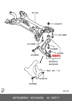 Пыльник MITSUBISHI Lancer (00-) опоры шаровой OE 4013A456 MITSUBISHI