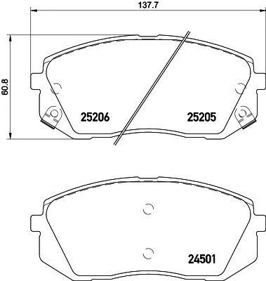 Колодки тормозные HYUNDAI ix35 (10-),Sonata (10-) KIA Sportage (10-) передние (4 2520501 TEXTAR