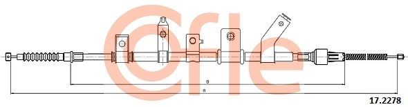 трос ручника задний левый! L2023/1795\ Mitsubishi L200 all 05> 92172278 COFLE