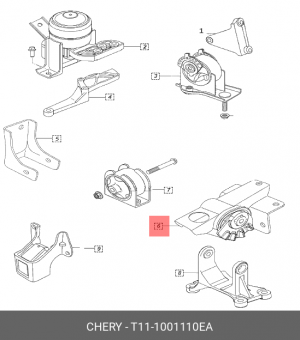 ОПОРА ДВИГАТЕЛЯ ЛЕВАЯ 2,0+АКПП T11-1001110EA T11-1001110EA CHERY