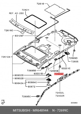 Клипса MITSUBISHI ОЕ MR648944 MITSUBISHI