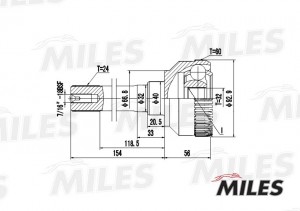 ШРУС наружный Land Rover DEFENDER/RANGE ROVER 2.5 90- (с ABS) (GSP 830004) GA201 GA20197 MILES