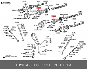 шкив распредвала!\ Toyota Land Cruiser 100/Sequoia/LX470/GX470 13050-50021 TOYOTA