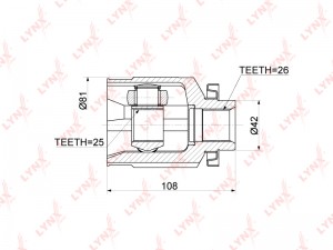 Привод HYUNDAI Tucson (04-) колеса переднего правый LYNX CI-3770 LYNXAUTO