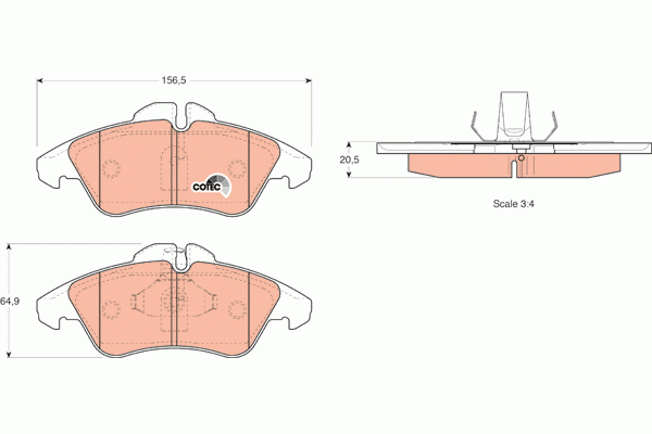 Колодки тормозные MERCEDES Sprinter (901-904) (95-06) VW LT 28-46 (96-) передние GDB1220 TRW