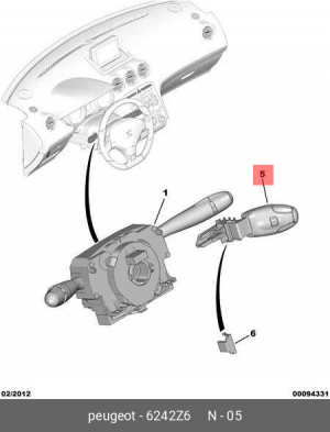 переключатель подрулевой! R радиоконтр.\ Citroen C5/C8/Xsara, Peugeot 206/307/40 6242 Z6 CITROEN PEUGEOT