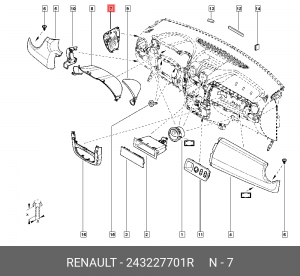 КРЫШКА ЛЮКА ДОСТУПА К ПРЕДОХРАНИТЕЛЮ 243227701R 243227701R RENAULT