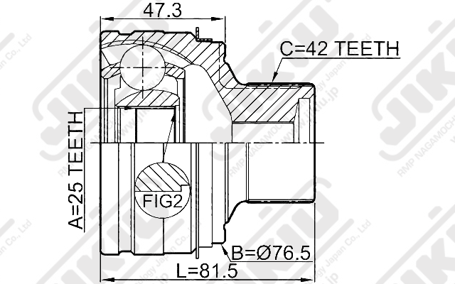 ШРУС внешний AUDI A4 08-13 JC33066 JC33066 JIKIU