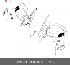 Повторитель поворота RENAULT Logan (14-) правый (в зеркало) ОЕ 261600977R RENAULT